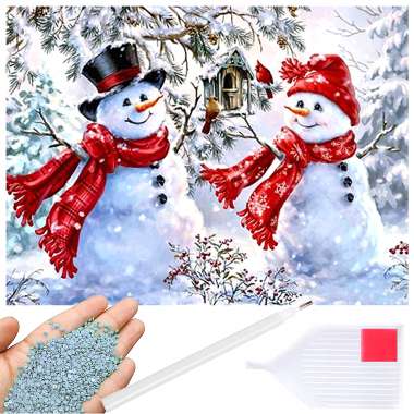 Olympus Diamond Painting Snowmen - ψηφιδωτό Μωσαικό Χιονάνθρωποι 30χ40