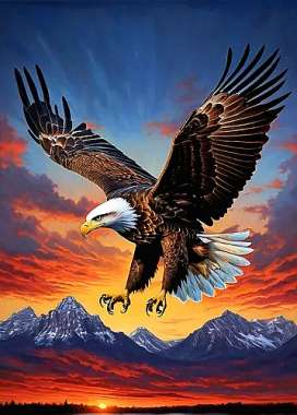 Olympus Diamond Painting "Eagle,the king of the birds "- Ψηφιδωτό Μωσαικό "Αετός,ο βασιλιάς των πτηνών" 40X30