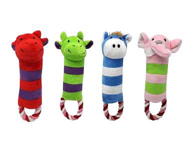 Λούτρινο παιχνίδι σκύλου ζωάκι με σχοινί - 24x7cm - 550735