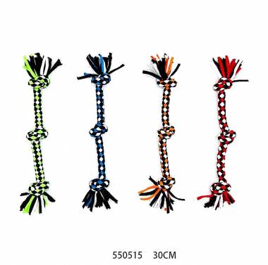 Υφασμάτινο παιχνίδι σκύλου σχοινί με κόμπους - 30cm - 12pcs - 550515