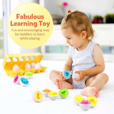 Olympus Παιδικό Εκπαιδευτικό Puzzle Montessori - Αυγοθήκη Παζλ 12 Αυγών και 6 χρωμάτων – Εκμάθηση Χρωμάτων & Σχημάτων