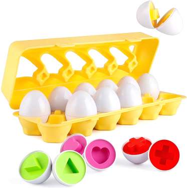 Olympus Παιδικό Εκπαιδευτικό Puzzle Montessori - Αυγοθήκη Παζλ 12 Αυγών και 6 χρωμάτων – Εκμάθηση Χρωμάτων & Σχημάτων