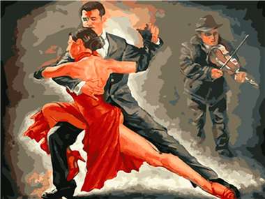 Olympus Diamond Painting "Couple dancing tango with violin accompaniment" - Ψηφιδωτό Μωσαικό "Ζευγάρι χορεύει τανγκό με συνοδεία βιολιού" 50Χ40