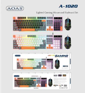 Σετ ενσύρματο πληκτρολόγιο & ποντίκι Gaming - A1020 - 655560 - Black