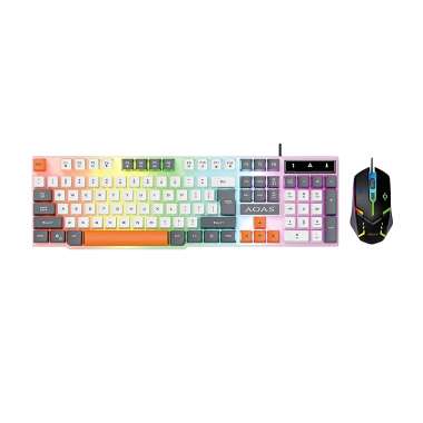 Σετ ενσύρματο πληκτρολόγιο & ποντίκι Gaming - A1020 - 655560 - White