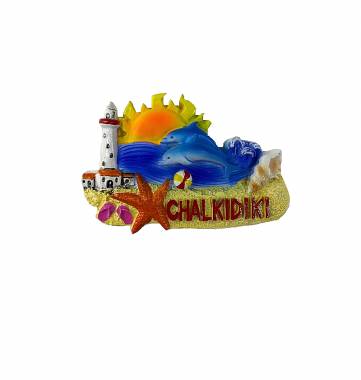 Tουριστικό μαγνητάκι Souvenir – Σετ 12pcs - Resin Magnet - Chalkidiki - 678082