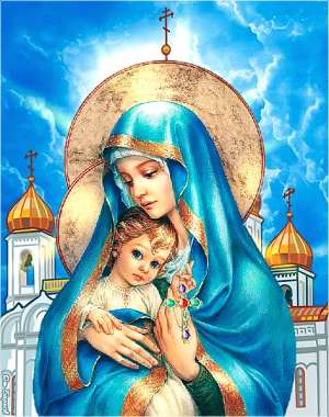Olympus Diamond Painting "Virgin mother and the child,Jesus Christ" - Ψηφιδωτό Μωσαικό "Παναγία και το βρέφος ο Ιησούς Χριστός" 50X40