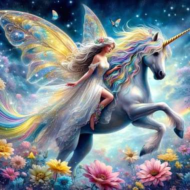 Olympus Diamond Painting "Girl and Unicorn" - Ψηφιδωτό Μωσαικό "Κορίτσι με Μονόκερο " 50Χ40
