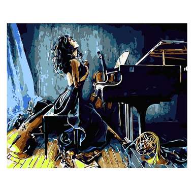 Olympus Diamond Painting "Woman playing the piano"- Ψηφιδωτό Μωσαικό "Γυναίκα παίζει πιάνο" 50Χ40