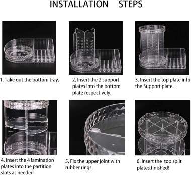 Θήκη οργάνωσης καλλυντικών περιστρεφόμενη ακρυλική - JN110 - 360° - 661108