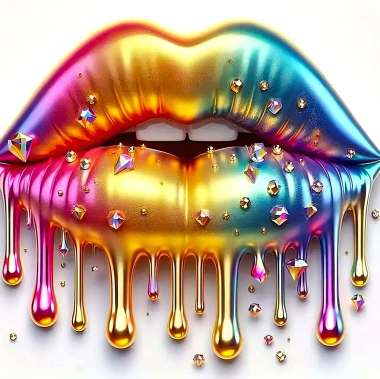 Olympus Diamond Painting "Colorful lips,pop art" - Ψηφιδωτό Μωσαικό "Χρωματιστά χείλη,στυλ τέχνης pop" 50Χ40