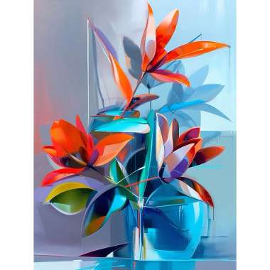 Olympus Diamond Painting "Flowers in a vase" - Ψηφιδωτό Μωσαικό "Λουλούδια σε βάζο" 50Χ40