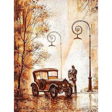 Olympus Diamond Painting "Love,Romantic couple with their car in 1920" - Ψηφιδωτό Μωσαικό "Ρομαντική σκηνή ζευγαριού με το αυτοκίνητό τους το 1920" 40Χ30