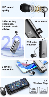 Ασύρματο ακουστικό Bluetooth - F908 - 810705 - White