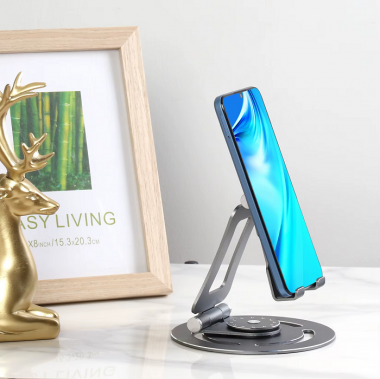 Βάση στήριξης smartphone/tablet μεταλλική περιστρεφόμενη - G62 - 813492 - Silver