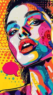 Olympus Diamond Painting "Young Woman,Pop art style painting" - Ψηφιδωτό Μωσαικό "Νεαρή Γυναίκα σε ποπ αρτ τέχνη" 40Χ30