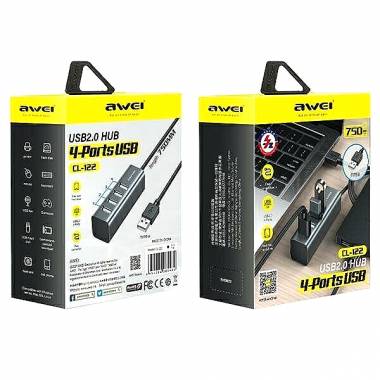 Αντάπτορας USB 2.0 Hub με 4 θύρες - CL-122 - AWEI - 085434