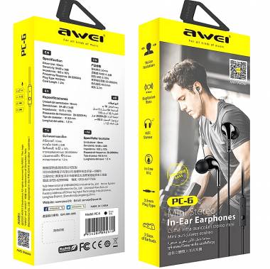 Ενσύρματα ακουστικά - PC-6 - AWEI - 092319
