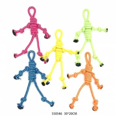 Παιχνίδι σκύλου σχοινί με κόμπους - 30x20cm - 12pcs - 550546