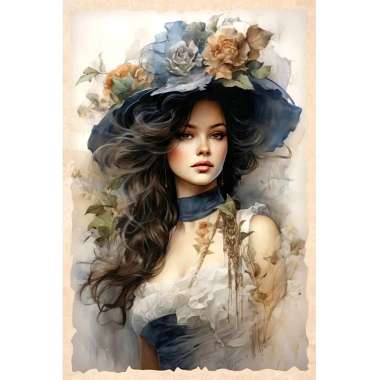 Olympus Diamond Painting "Elegant young woman from Victorian Era" - Ψηφιδωτό Μωσαικό "Κομψή νεαρή γυναίκα από τη Βικτωριανή εποχή" 40Χ30