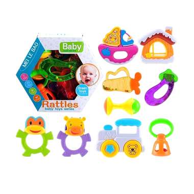 Σετ βρεφικές κουδουνίστρες & μασητικά - TG8364A - 9pcs - 917390