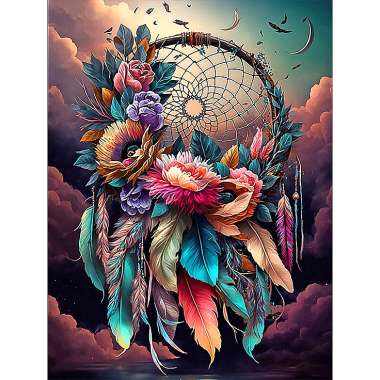 Olympus Diamond Painting "Abstract Dreamcatcher"- Ψηφιδωτό Μωσαικό "Ονειροπαγίδα σε αφηρημένη τέχνη" 50Χ40