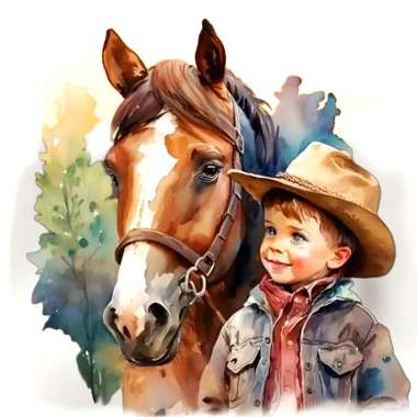 Olympus Diamond Painting "Western cowboy" - Ψηφιδωτό Μωσαικό "Πιτσιρικάς καουμποϊ" 50Χ40