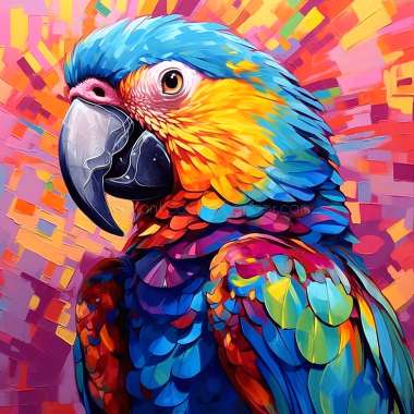 Olympus Diamond Painting "Multicolor Parrot" - Ψηφιδωτό Μωσαικό "Πολύχρωμος παπαγάλος" 50Χ40