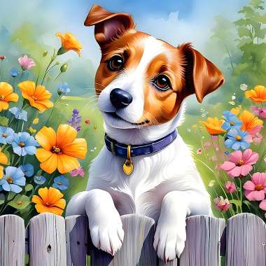 Olympus Diamond Painting "Cute little dog" - Ψηφιδωτό Μωσαικό "Γλυκούτσικο σκυλακι" 50Χ40