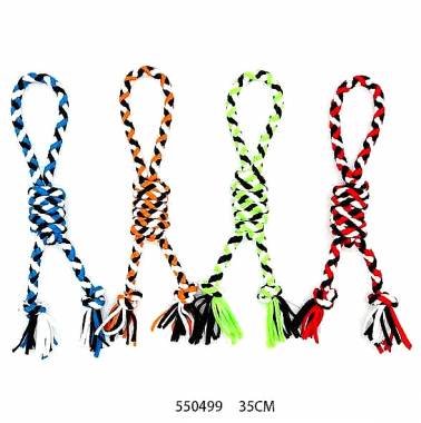 Υφασμάτινο παιχνίδι σκύλου σχοινί με κόμπους - 35cm - 12pcs - 550499