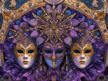 Olympus Diamond Painting "Masks of venice carnival,mandala art" - Ψηφιδωτό Μωσαικό "Μάσκες βενετσιάνικου καρναβαλιού σε στυλ μαντάλα" 40Χ30