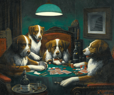 Olympus Diamond Painting "Dogs playing poker" - Ψηφιδωτό Μωσαικό "Σκύλοι που πάιζουν πόκερ"50Χ40