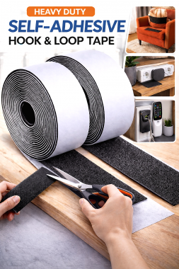 Olympus Αυτοκολλητη Ταινία Velcro (Χριτς-Χρατς) Μαύρη 500cm x 5cm