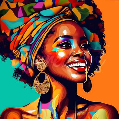 Olympus Diamond Painting "African queen in pop art style" - Ψηφιδωτό Μωσαικό "Βασίλισσα Αφρικής σε στυλ τέχνης ποπ " 50Χ40