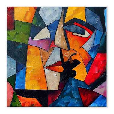 Olympus Diamond Painting "Intimate kiss,cubism,Pablo Picasso "- Ψηφιδωτό Μωσαικό "Οικείο φιλί σε στυλ κυβισμού,Πάμπλο Πικάσο" 50x40