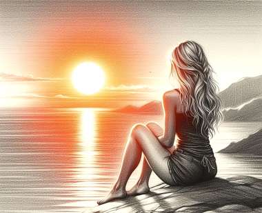 Olympus Diamond Painting "Woman watching the sunset" - Ψηφιδωτό Μωσαικό "Γυνάικα κοιτάζει το ηλιοβασίλεμα" 40X30