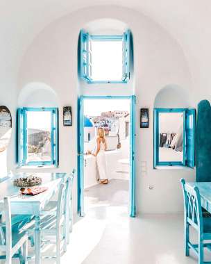 Olympus Diamond Painting "Traditional house,Santorini" - Ψηφιδωτό Μωσαικό "Παραδοσιακό σπίτι Κυκλάδων,Σαντορίνη" 50Χ40