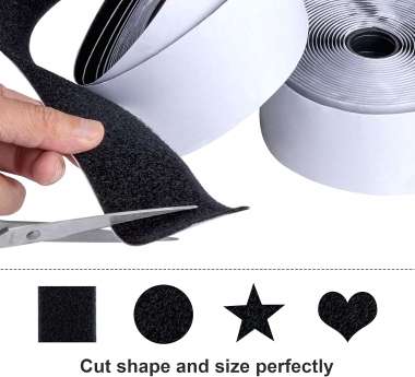 Olympus Αυτοκολλητη Ταινία Velcro (Χριτς-Χρατς) Μαύρη 500cm x 5cm