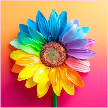 Olympus Diamond Painting "Multicolor Sunflower" - Ψηφιδωτό Μωσαικό "Πολύχρωμος ηλίανθος" 50Χ40