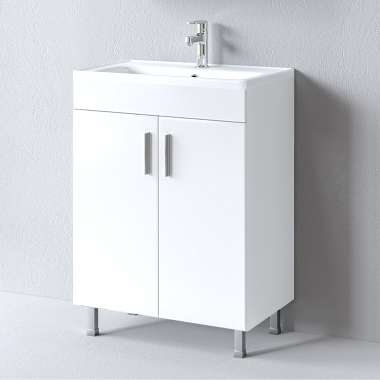Πάγκος με τέσσερα ποδαράκια Skopelos White 60 S3BSK060WH0 58x36x83cm, Νιπτήρας 60x36cm