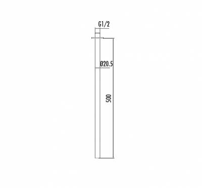 6468 ΒΡΑΧΙΟΝΑΣ ΟΡΟΦΗΣ ΣΤΡΟΓΓΥΛΟΣ 15cm (6668)6468 ROUND CEILING SHOWER ARM 15cm (6668)