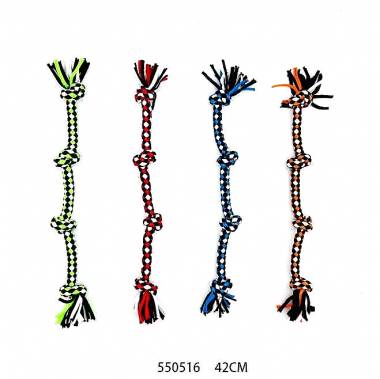 Υφασμάτινο παιχνίδι σκύλου σχοινί με κόμπους - 42cm - 12pcs - 550516