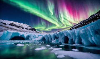 Olympus Diamond Painting "Beautiful Αurora borealis,north pole" - Ψηφιδωτό Μωσαικό "Πανέμορφο Βόρειο σέλας,βόρειος πόλος" 40Χ30