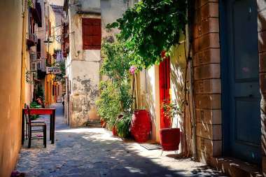 Olympus Diamond Painting ""Picturesque alley,Chania old town,Crete,Greece"- Ψηφιδωτό Μωσαικό "Γραφικό στενάκι στην παλιά πόκη των Χανίων" 40x30