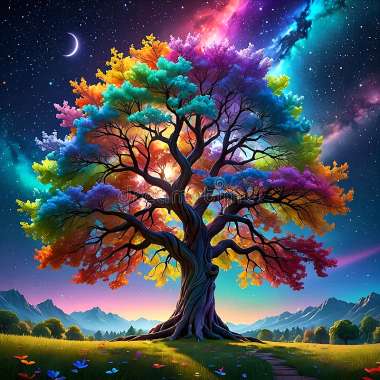 Olympus Diamond Painting "Colorful tree of life" - Ψηφιδωτό Μωσαικό "Πολύχρωμο δέντρο ζωής" 50X40