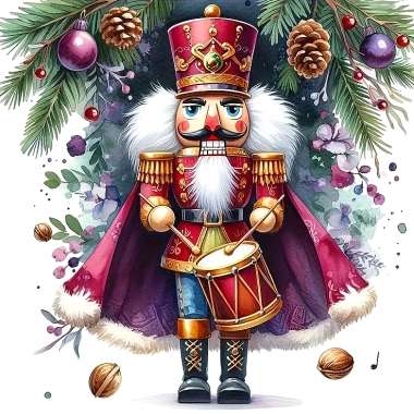 Olympus Diamond Painting "Nutcracker drummer christmas doll" - Ψηφιδωτό Μωσαικό "Χριστουγεννιάτικη κούκλα ντράμερ Καρυοθραύστης" 50Χ40