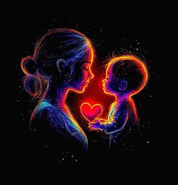 Olympus Diamond Painting "Colorful Mother and son eternal love" - Ψηφιδωτό Μωσαικό "Πολύχρωμη μητέρα και γιος, αιώνια αγάπη"50Χ40