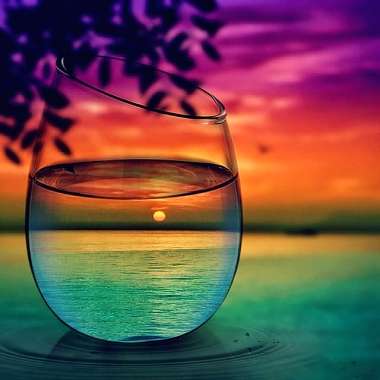 Olympus Diamond Painting "Cup and sunset" - Ψηφιδωτό Μωσαικό "Ηλιοβασίλεμα σε κούπα" 50Χ40