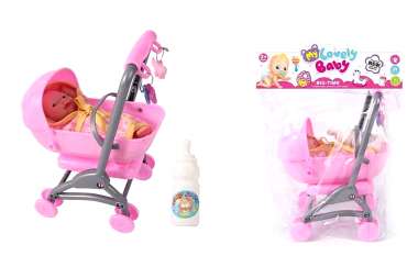 Παιδικό καροτσάκι mini με κούκλα - 0812-156 - 917426