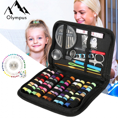 Olympus Σετ 130τμχ Εργαλείων Ραπτικής για Επιδιόρθωση Ρούχων σε Μαύρη Θήκη με Φερμουάρ(best seller 2024)